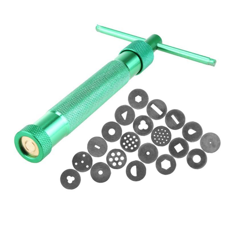 DIY Mold Tool Rotary Aluminum Alloy Clay Gun Dough Fondant Cream Soft Clay