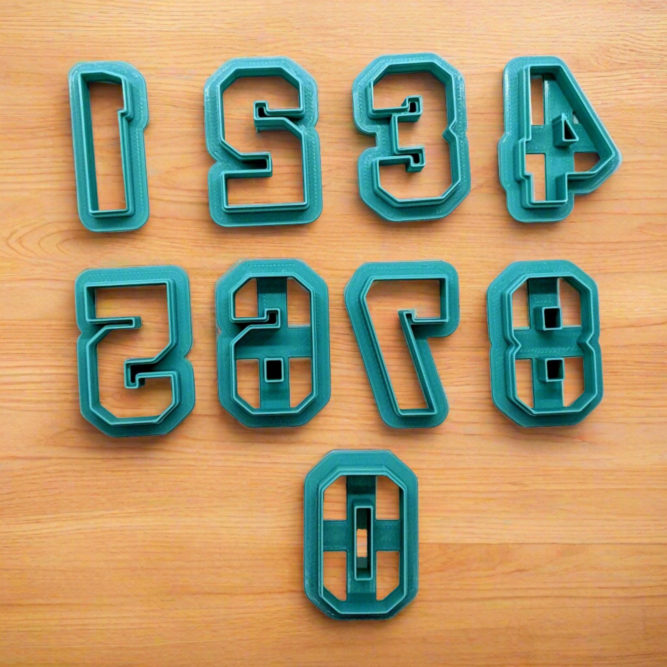 Varsity Font Number Cutters, 9 Pc Set, Cuts Numbers 0 - 9 – Truley Unique