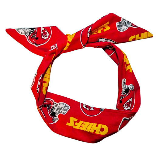 Kansas City Chiefs Wide Wire Headband | Wire Hair Tie | Wire Head Wrap