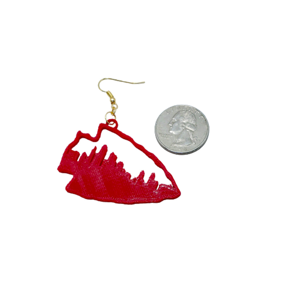 Kansas City Skyline Arrowhead Earrings