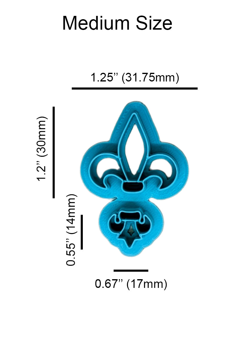 Fleur De Lis 2-Piece All-in-One Cutter: Idea for Fondant, Ceramics, Pottery & Polymer Clay Earrings