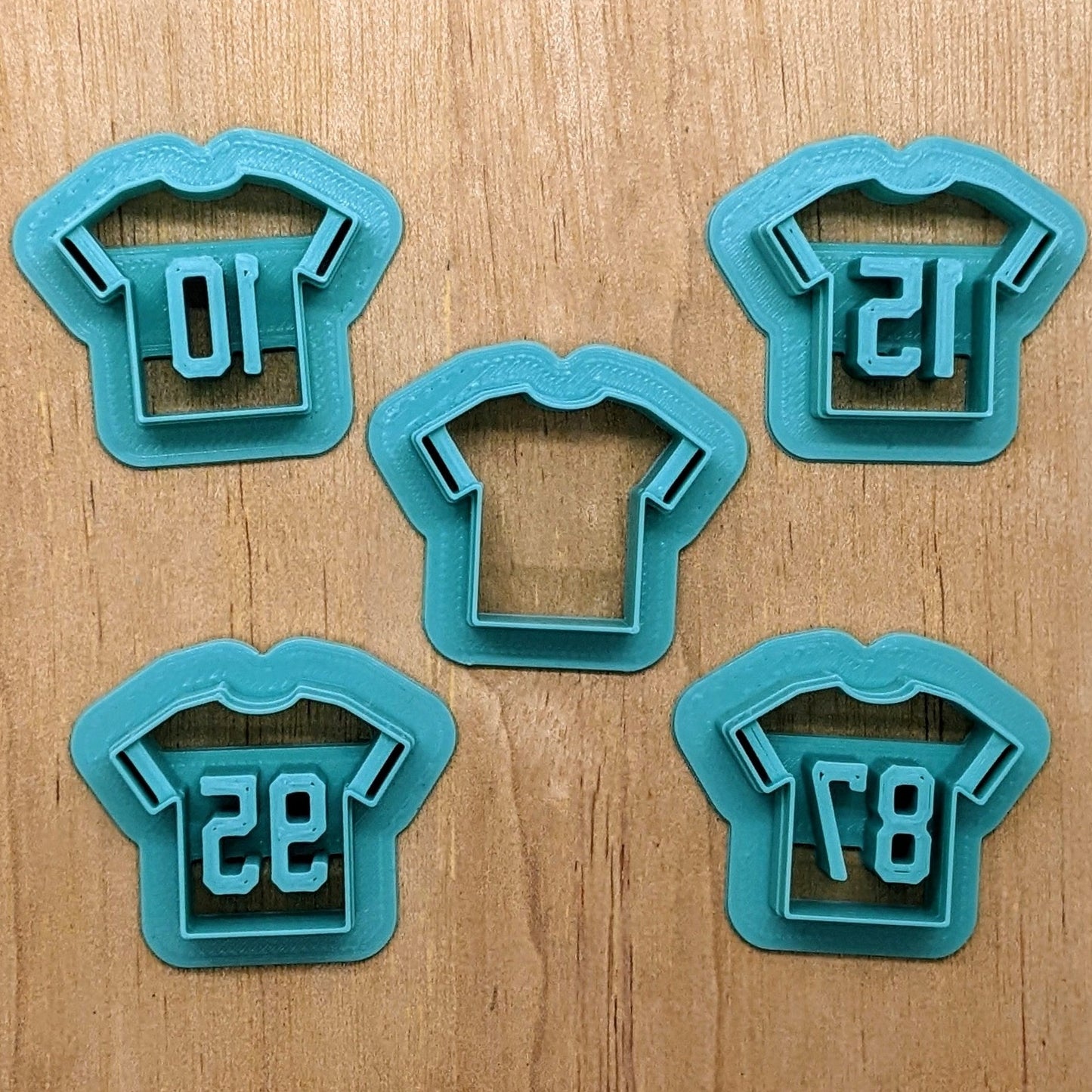 Football Jersey Cookie Cutter/Clay Cutter with Customizable Player Number Option | Style B