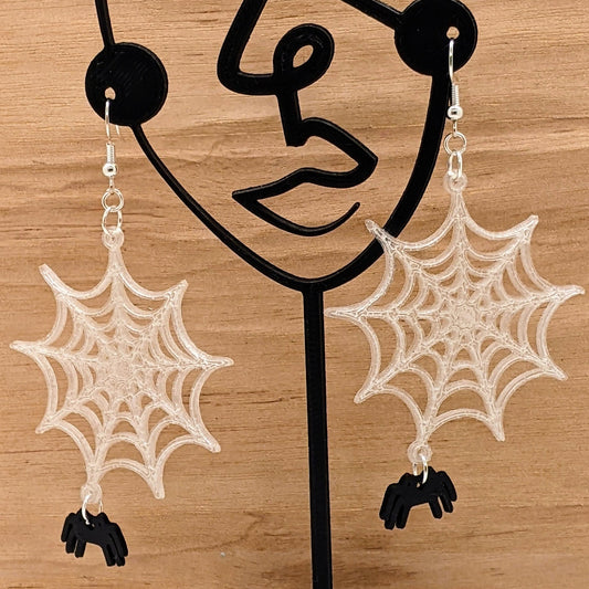 Spiderweb Sparkle Dangle Earrings