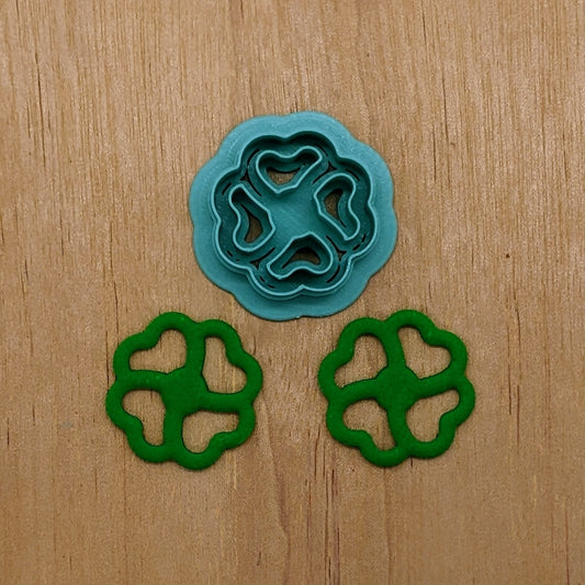 Four Leaf Clover Heart Flower Cookie and Clay Cutter