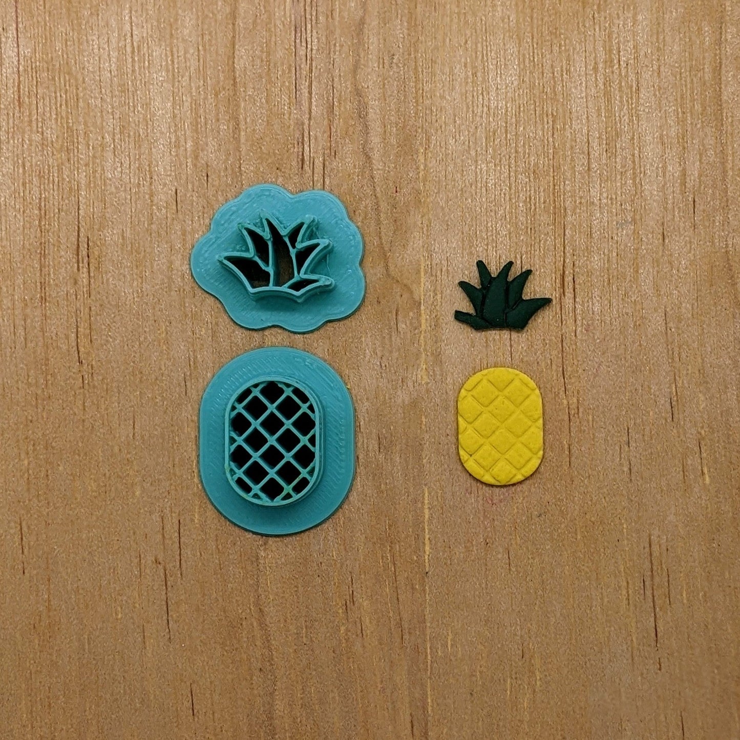 Pineapple and Leaves 2-Piece Cookie Cutter Set - Ideal for Ceramics, Pottery, Cookies, Polymer Clay, Fondant, and More