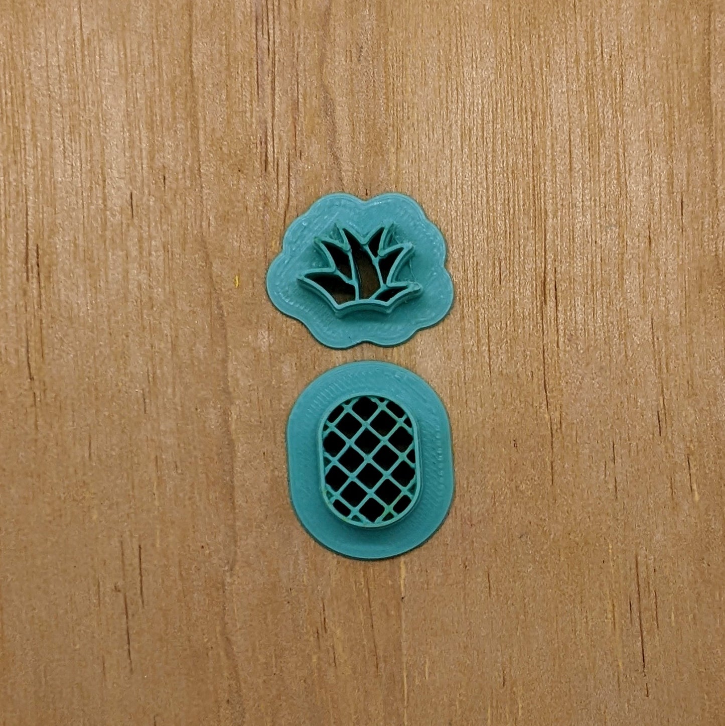 Pineapple and Leaves 2-Piece Cookie Cutter Set - Ideal for Ceramics, Pottery, Cookies, Polymer Clay, Fondant, and More