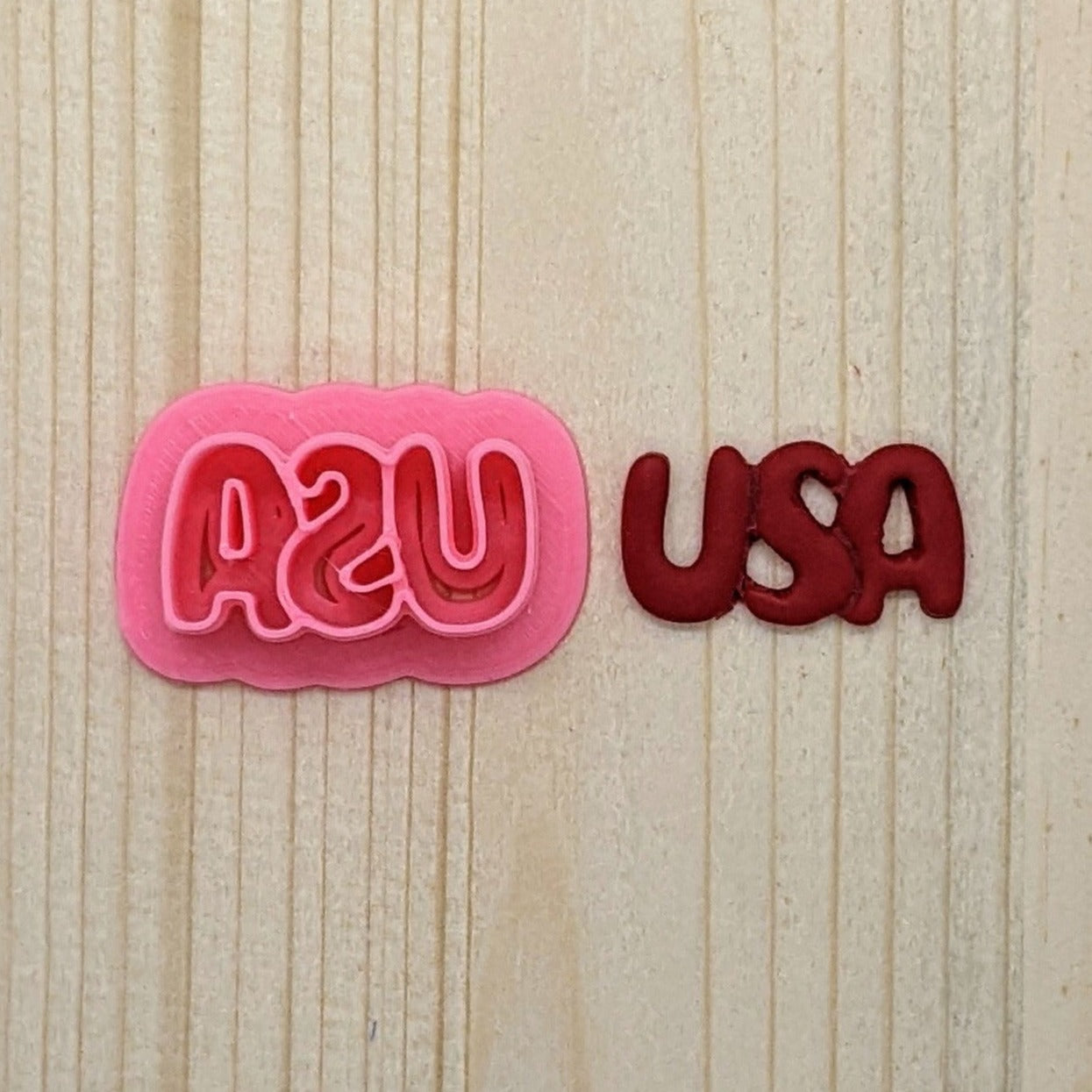 USA Bubble Letters Cookie Cutter for Cookies, Ceramics, Pottery, Polymer Clay, Fondant - Multi-Medium Craft & Baking Tool