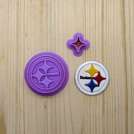 Pittsburg Steelers 3 Piece Cutter & Stamp Set for Cookies, Clay, Fondant, Ceramics and other Mediums
