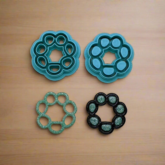 Organic Circles Hoop, 2 Piece Cutter Set for Cookies, Ceramics, Pottery, Polymer Clay, Fondant - Multi-Medium Craft & Baking Tool