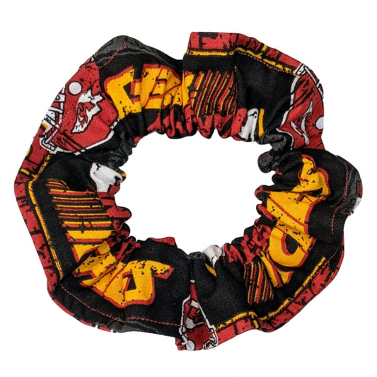 Black Kansas City Chiefs Ponytail Scrunchie/Wristlet | Style A