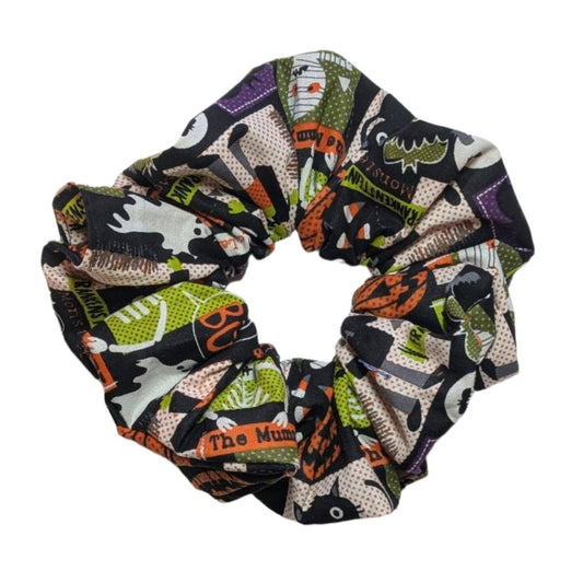 Halloween Fun Print Ponytail Scrunchie/Wristlet