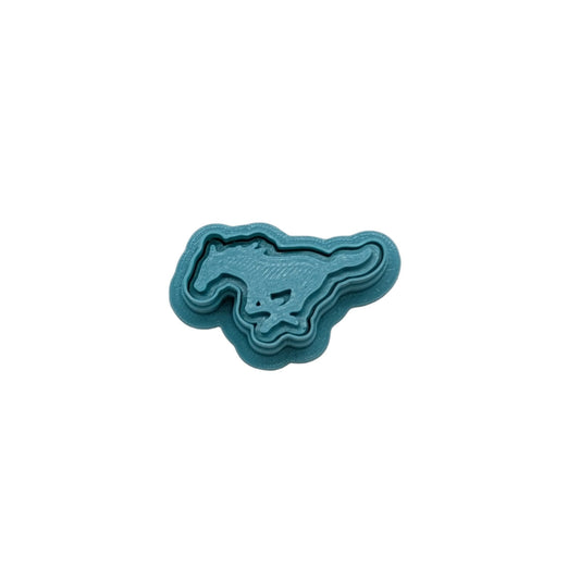 SMU Mustang Cookie Cutter & Embossing Stamp: Idea for Cookies, Ceramics, Pottery, Polymer Clay, Fondant