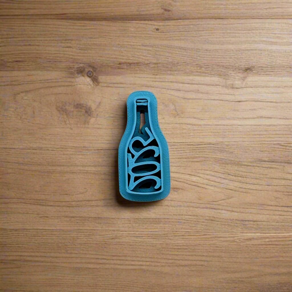 2025 Champagne Bottle | New Year's Cookie Cutter - Ideal for Cookies, Ceramics, Pottery, Polymer Clay, Fondant & More