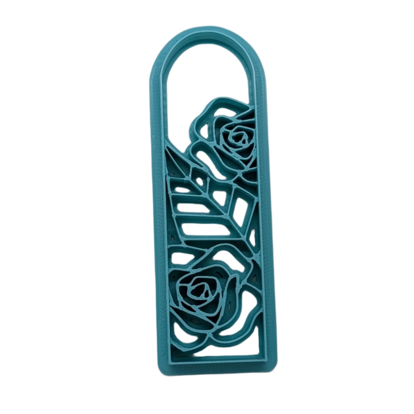 Dome Shape Bookmark Cutter with Roses & Leaf Embossed Detail - Perfect for Polymer Clay & Multi-Medium Crafts