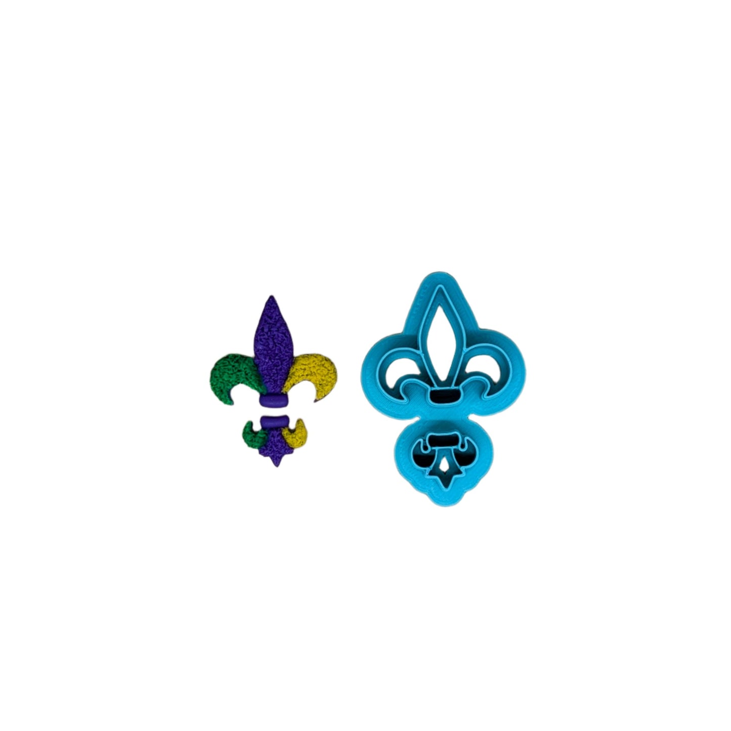 Fleur De Lis 2-Piece All-in-One Cutter: Idea for Fondant, Ceramics, Pottery & Polymer Clay Earrings