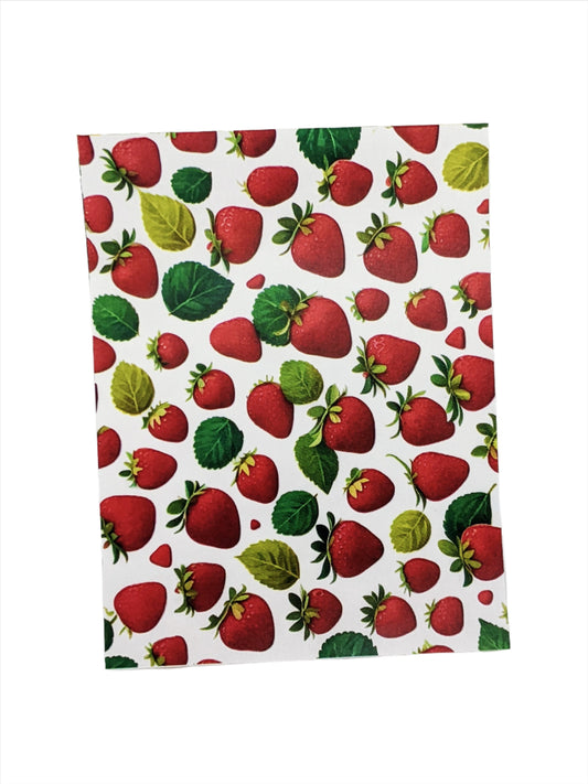 Plump Strawberries and Leaves Water-Soluble Transfer Sheet