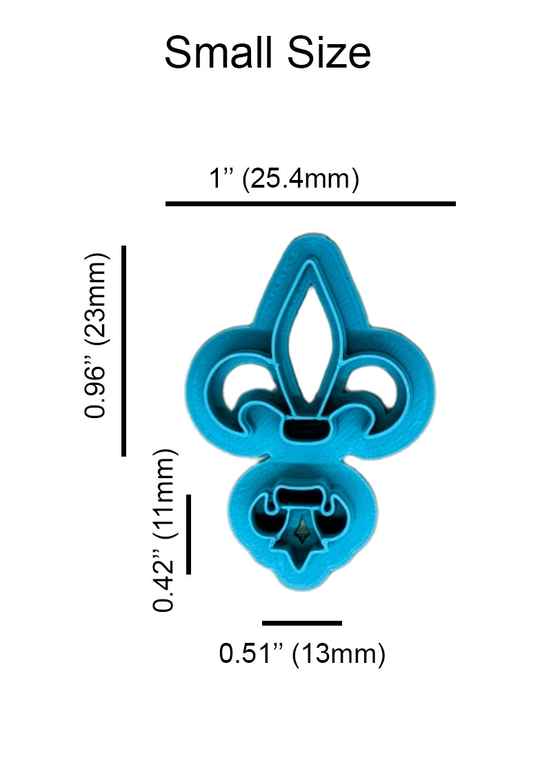 Fleur De Lis 2-Piece All-in-One Cutter: Idea for Fondant, Ceramics, Pottery & Polymer Clay Earrings