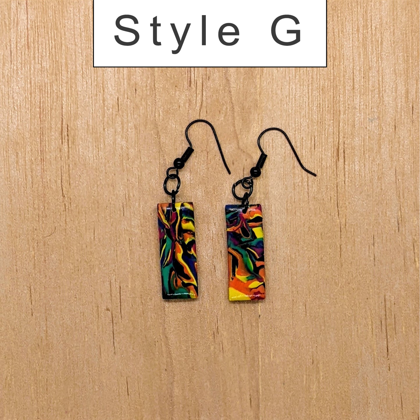 Swirling Brights Colorful Statement Earrings, 7 Style Options