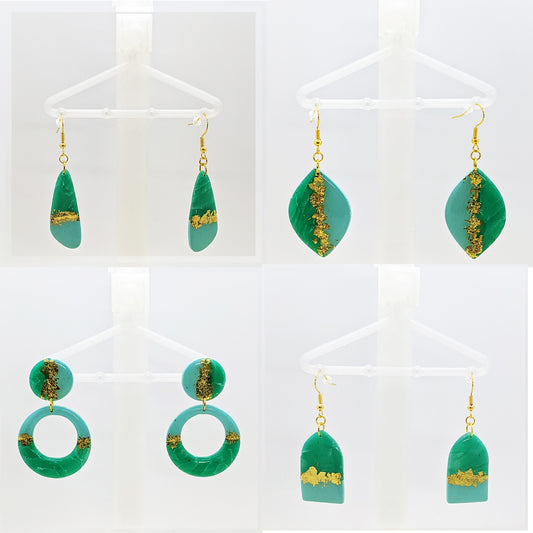 Emerald Waves Earring Collection, 4 Style Options