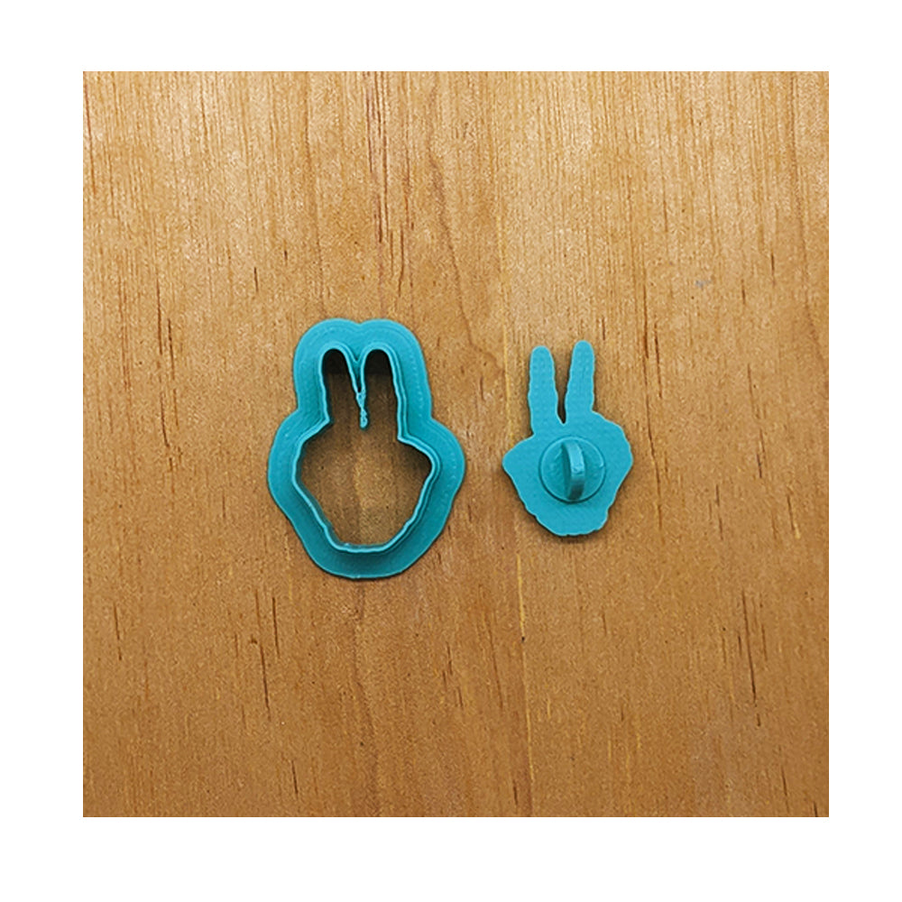 Skeleton Hand Peace Fingers Cookie Cutter & Stamp Set