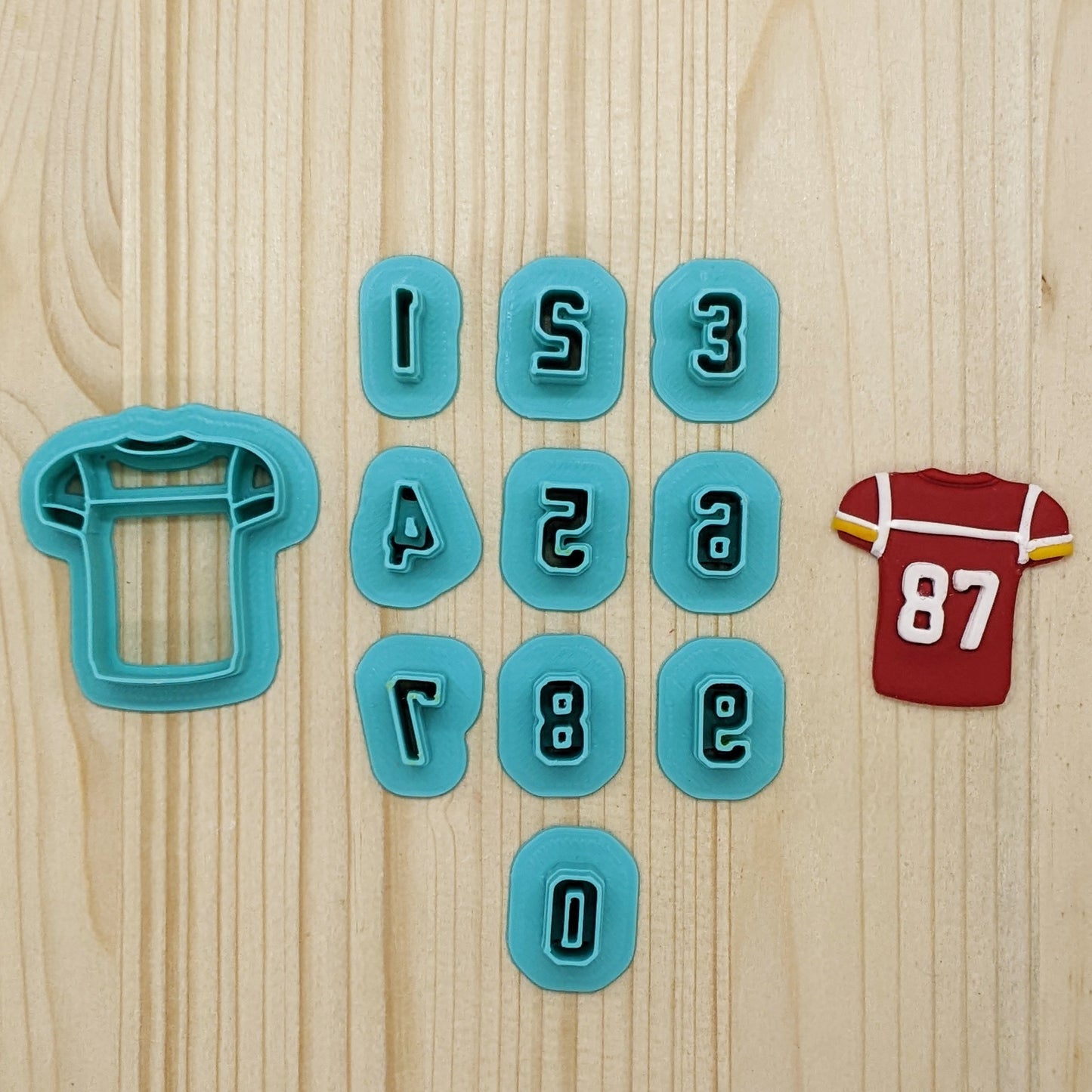 11-Piece Football Jersey and Numbers Cutter Set: Ideal for Cookies, Ceramics, Fondant & More