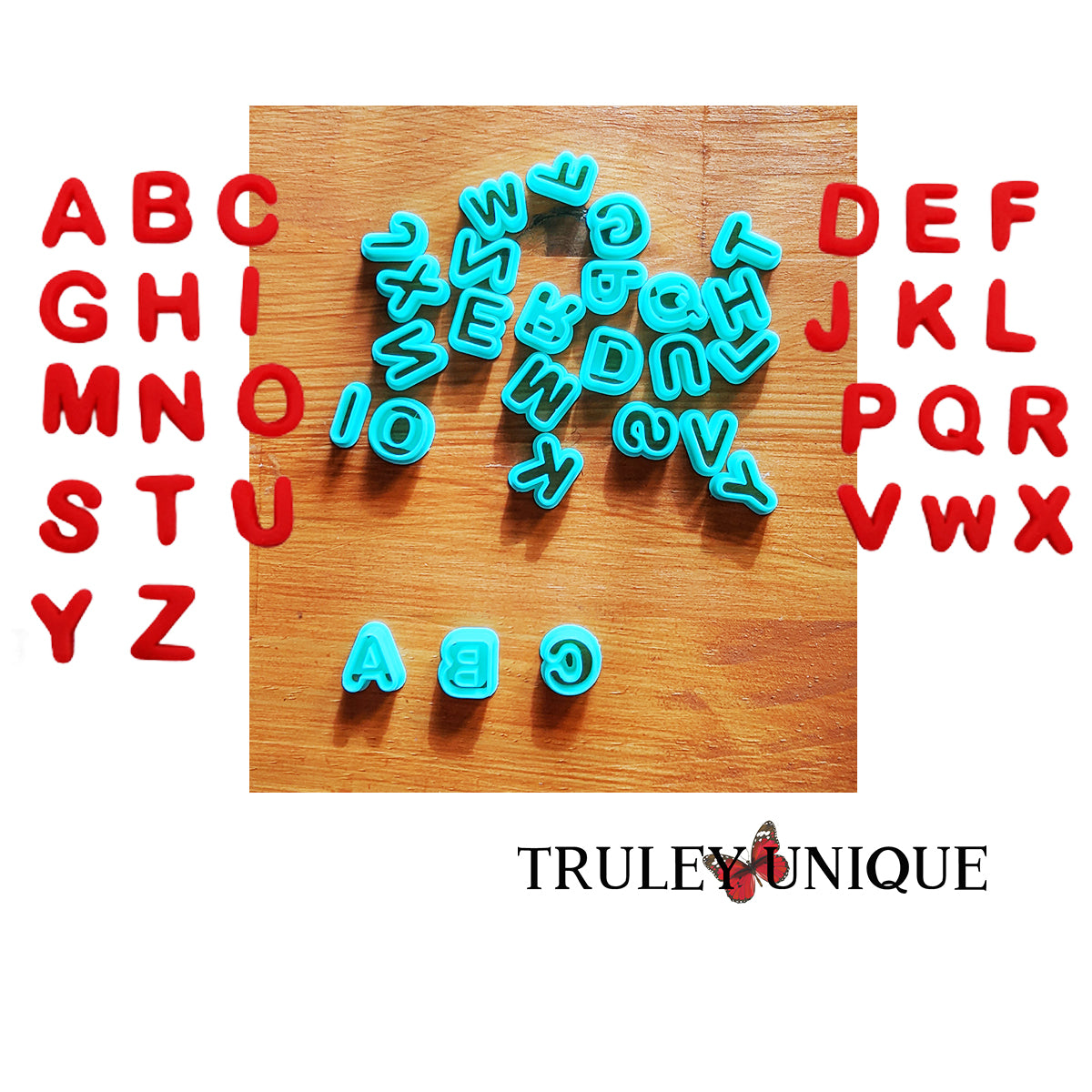 A to Z Arial Rounded Font Alphabet Cookie Cutter Set