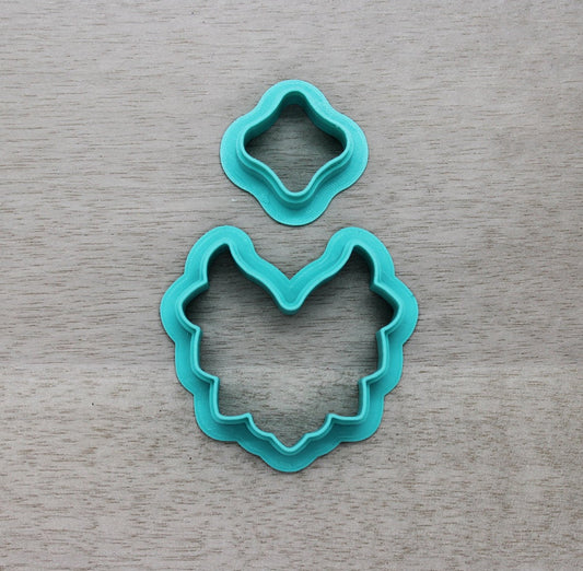 Moroccan Shapes Polymer Clay Earring Cutter Set - 2 Piece | Precision Crafted for Unique Designs