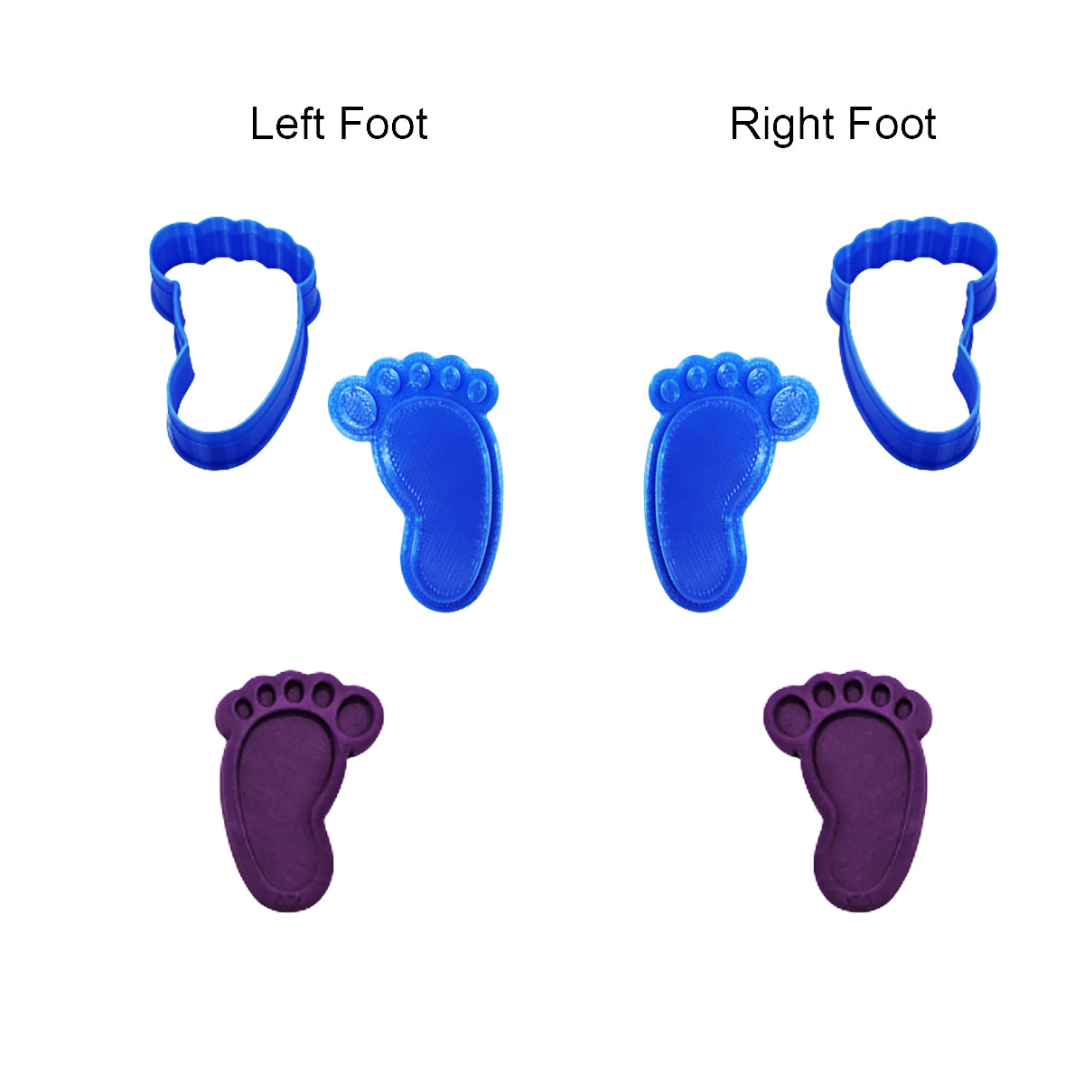 Baby Foot Print Cookie Cutter and Stamp, Left and Right Feet Options