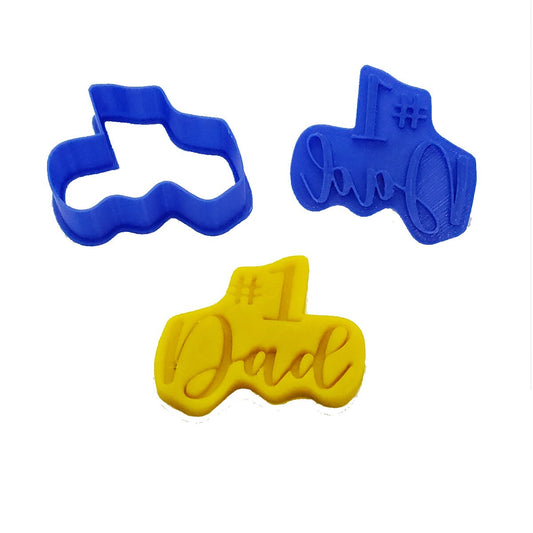 Number One Dad Cookie Cutter and Detail Embossing Stamp