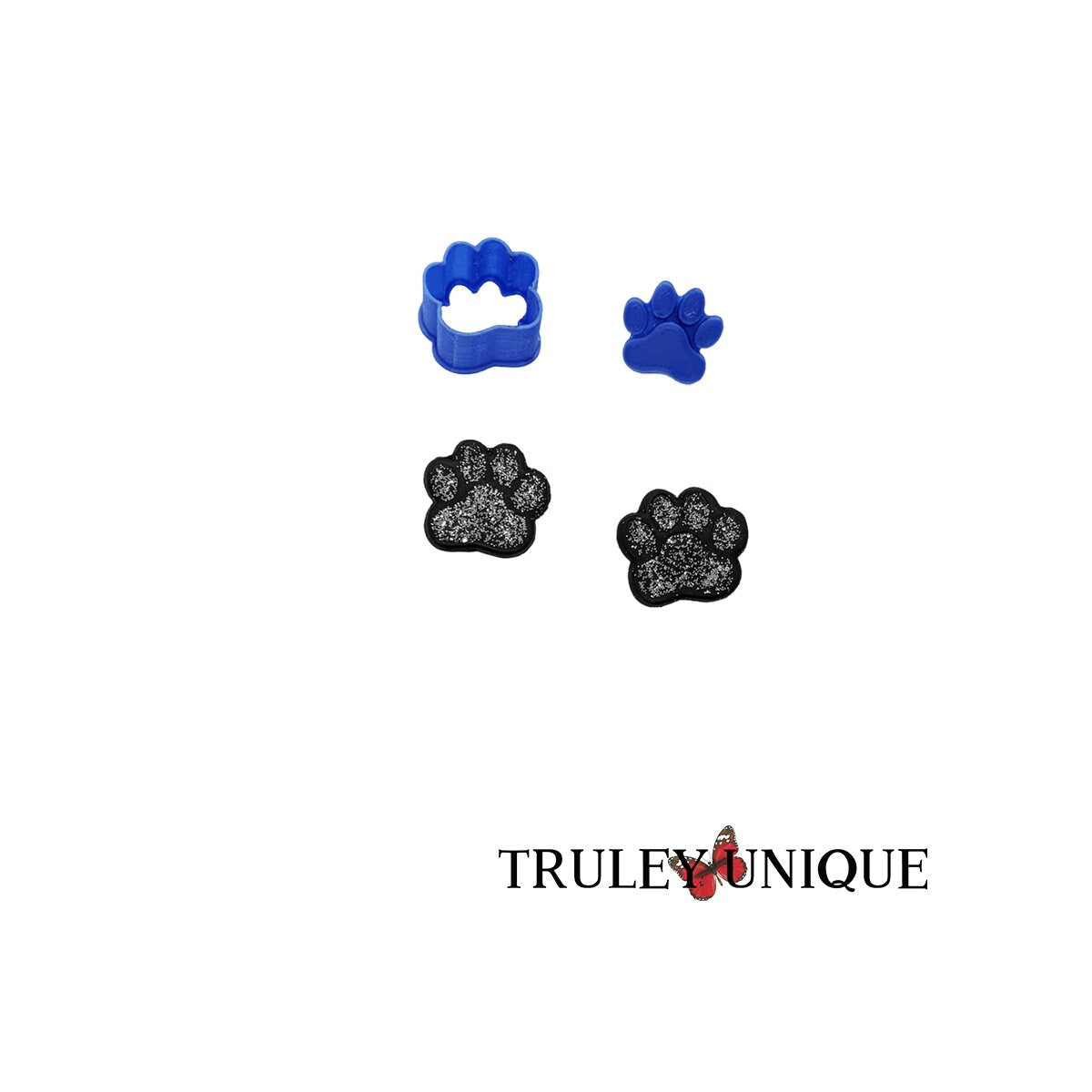 Paw Print Cookie/Clay Cutter & Embossing Stamp Set