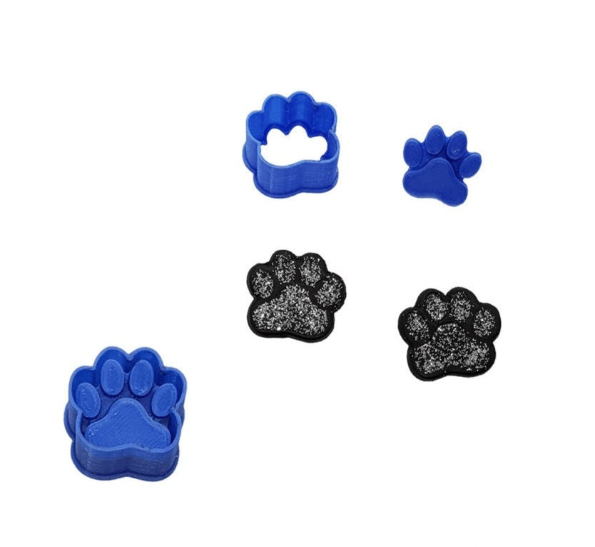 Paw Print Cookie/Clay Cutter & Embossing Stamp Set