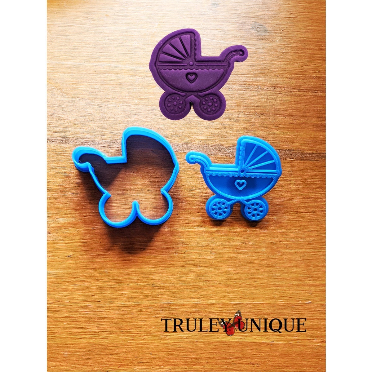 Baby Carriage Cookie Cutter and Embossing Stamp Option