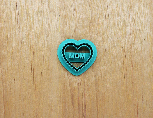 Scalloped Mom Heart Cookie Cutter/Clay Cutter